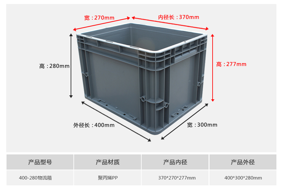 名贯彩票400-280塑料物流箱