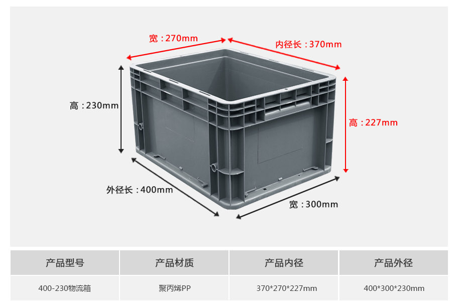 名贯彩票400-230塑料物流箱