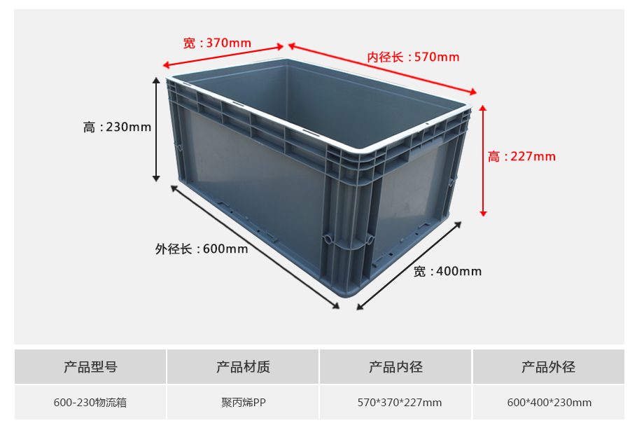 名贯彩票600-230塑料物流箱