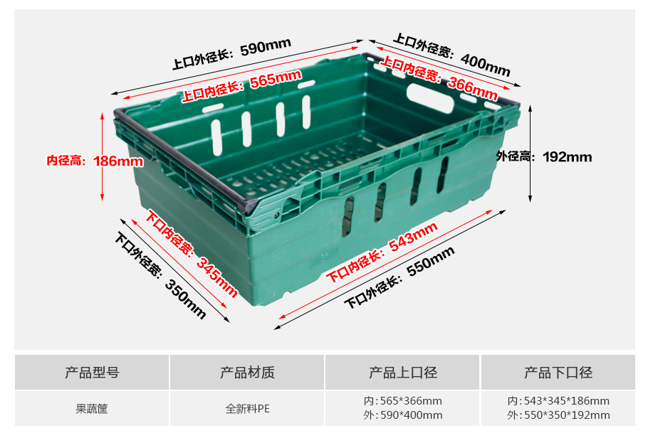 名贯彩票果蔬塑料周转筐