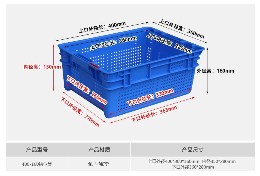名贯彩票400-160塑料错位筐